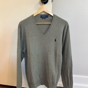 Polo by Ralph Lauren Men's V-Neck Sweater in Gray
